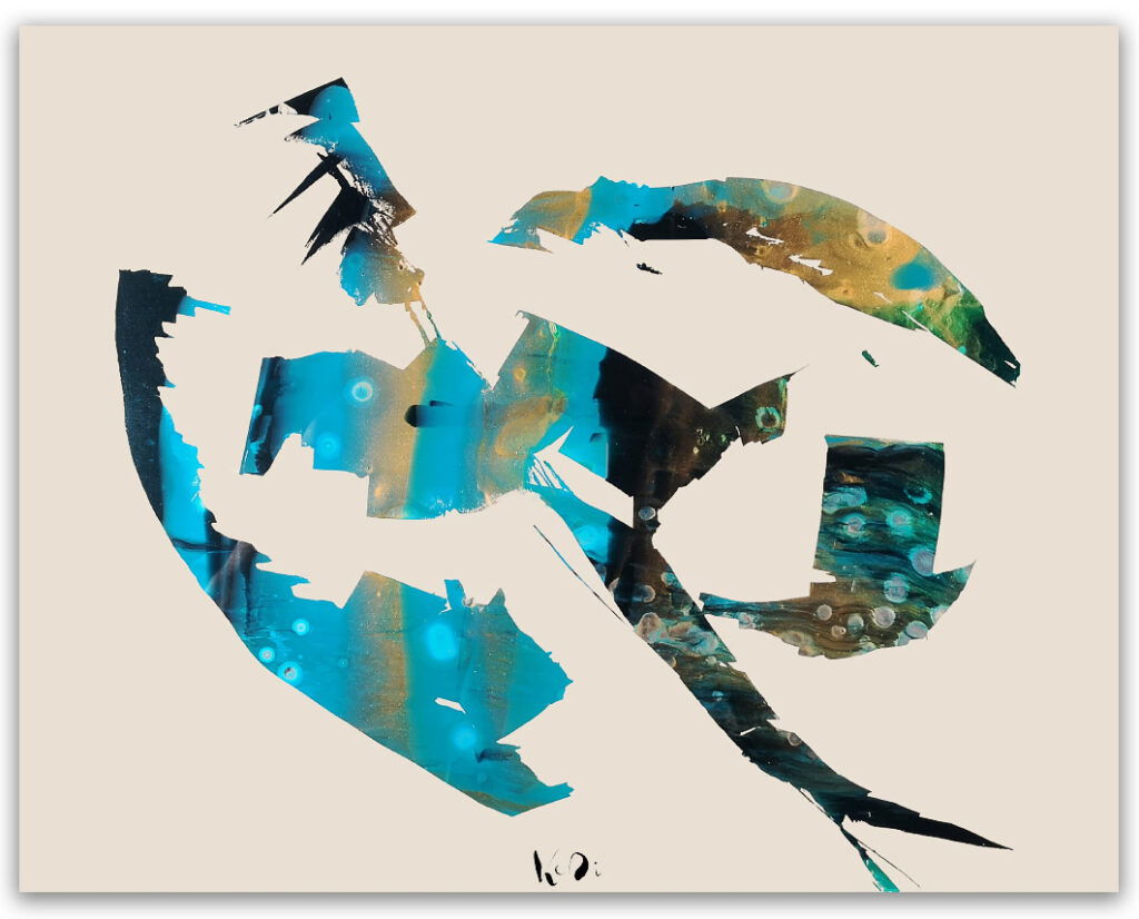 KeDi Artworks first reverse glass painting. Title: Glassworx #1